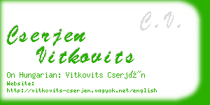 cserjen vitkovits business card